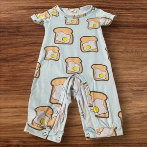 PatPat 3-6M Baby Romper Egg Toast‎ Print One-Piece Jumpsuit Cute Outfit
